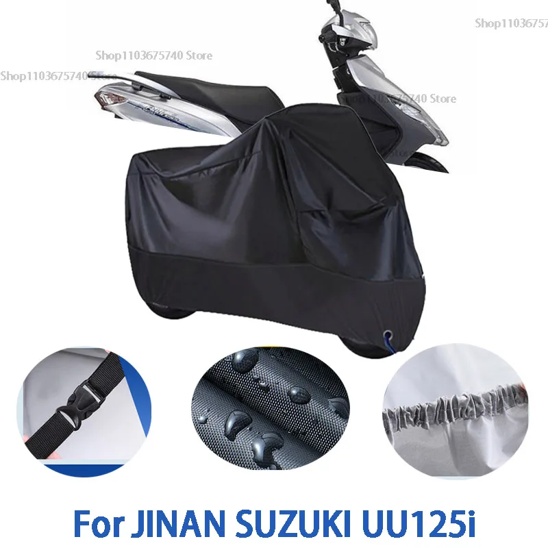 

Полные чехлы для мотоцикла JINAN SUZUKI UU125i, автомобильные на открытом воздухе, защита от солнца, пыли, без ушей, утолщенные оксфордские чехлы, аксессуары