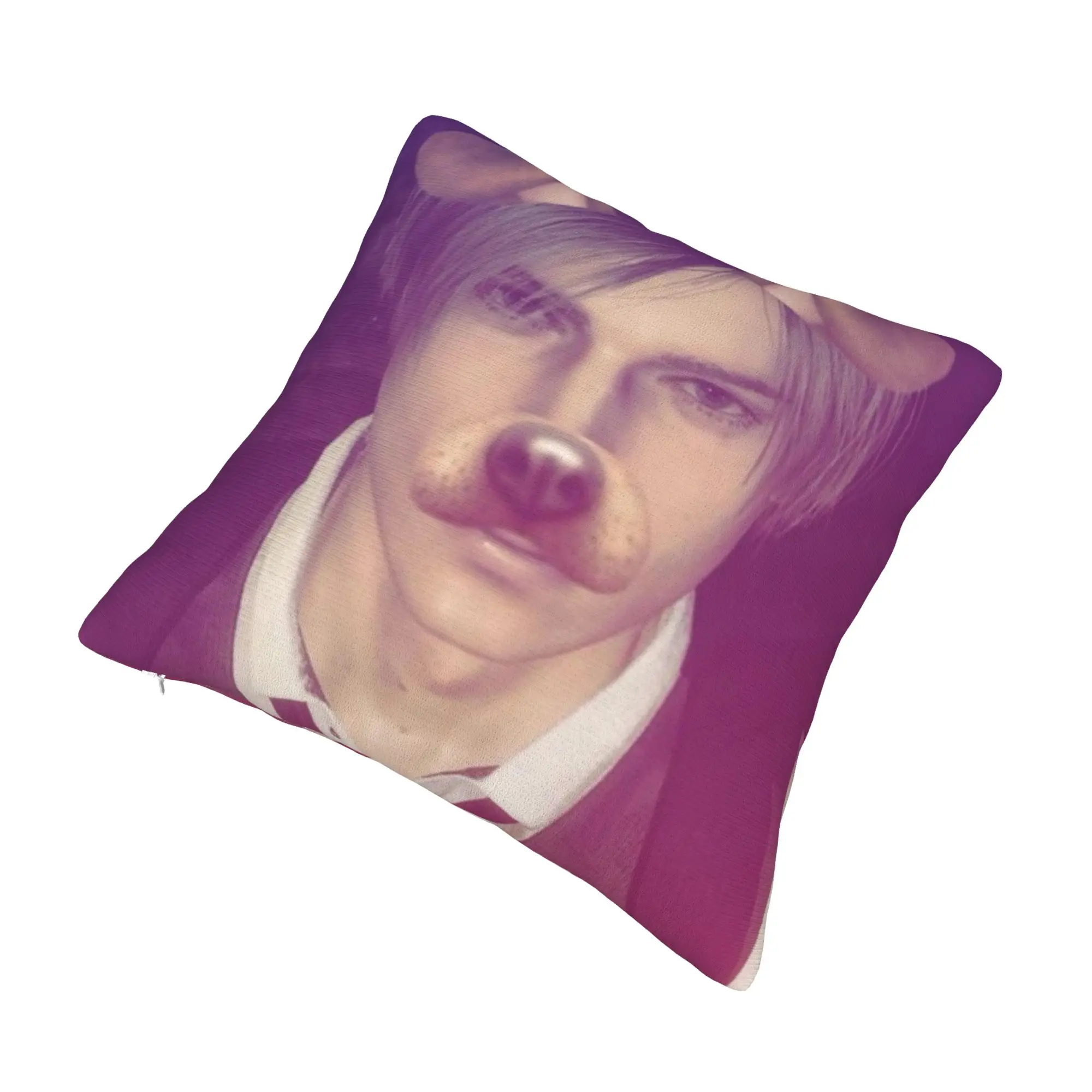 Leon S Kennedy SnapChat Dog Ears Pillowcase Printing Polyester Cushion Cover Decorations  Throw Pillow Case Cover Home Square