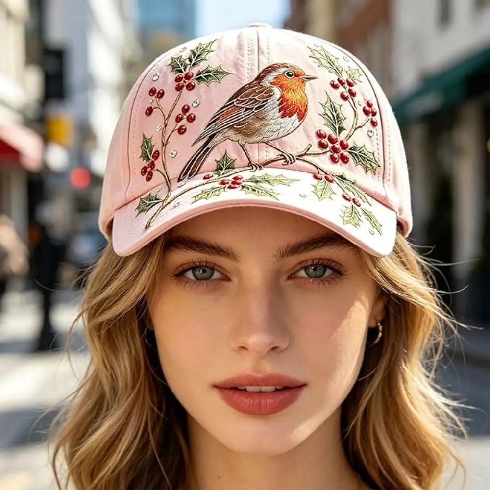 Breathable Garden Morning Cap Adjustable Animal Pattern Sports Sun Hat Hummingbird Flowers Soft Cotton Baseball Cap For Women