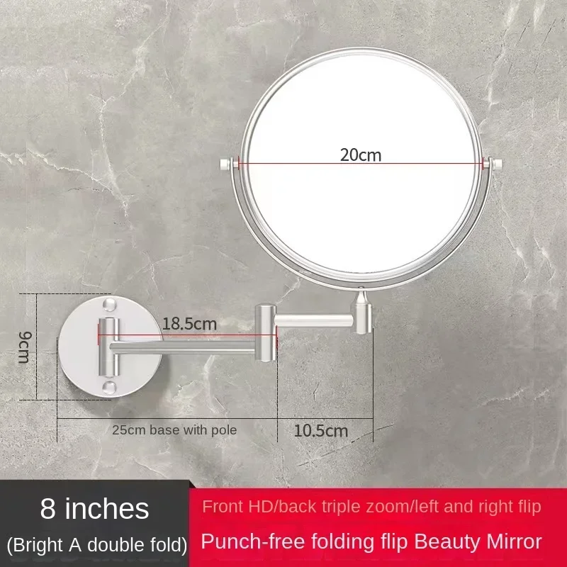 

Dressing Mirror Wall Mounted 8 Inch Magnifying Two-sides Mirror Space Aluminum Black Makeup Mirror Cosmetic Lady Gift