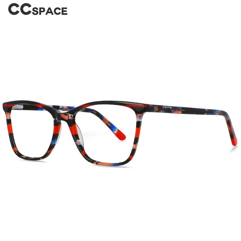 55567 Top Quality Acetate Frame Cat Eye Stripe Eyewear Frame Vintage Sqaure Brand Design Eyeglasses Oculos De Grau