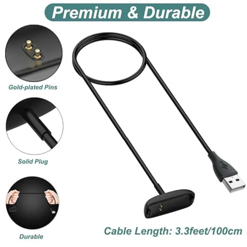 

For Fitbit Inspire 3 USB Smart Watch Charger Replacement Charger Cable 3.3ft/1m