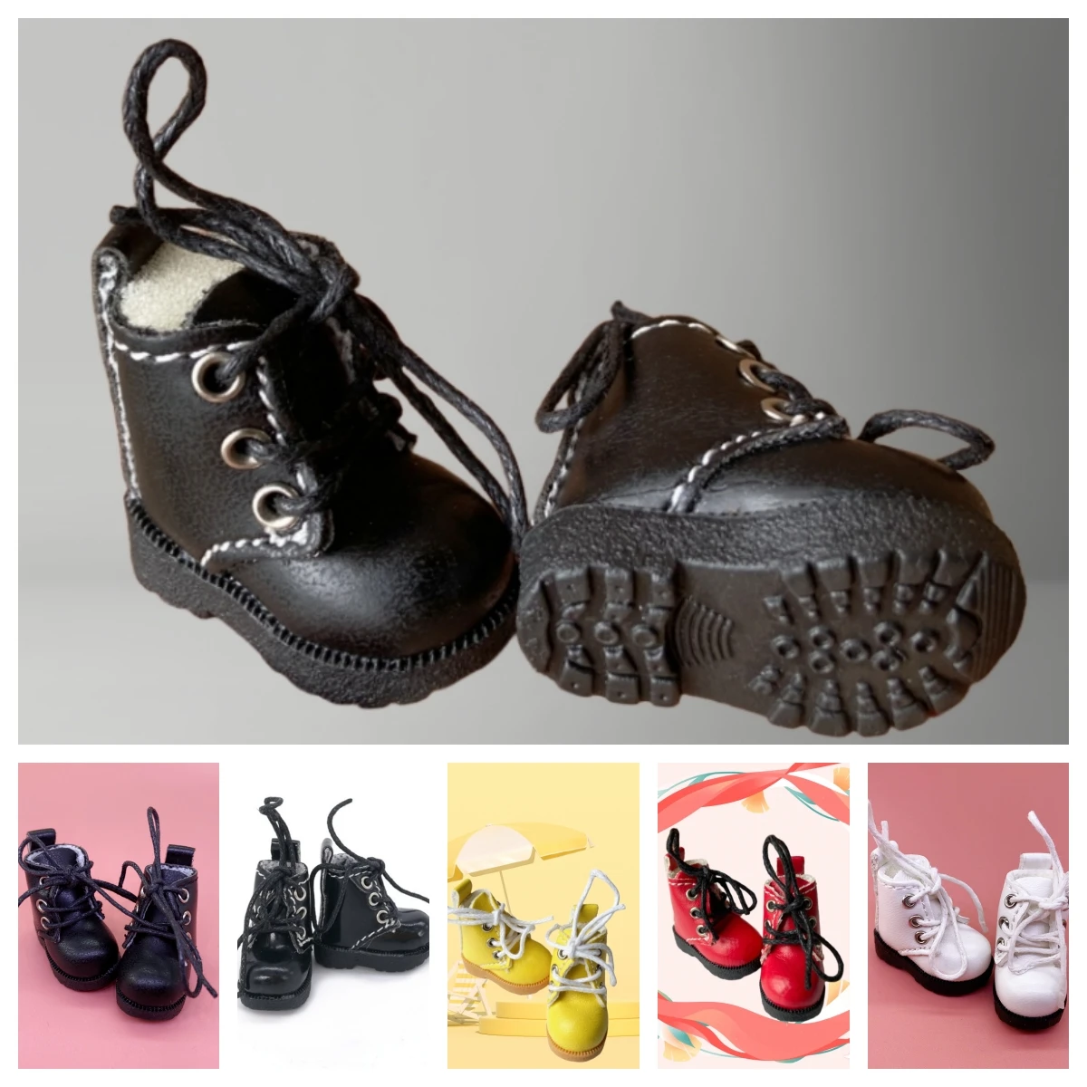 

Tilda 3.2cm Doll Boots for Blythe Azone Doll Toy,1/8 Mini Lovely Leather Dots Gym Shoes for BJD Dolls Boot Shoes Accessories