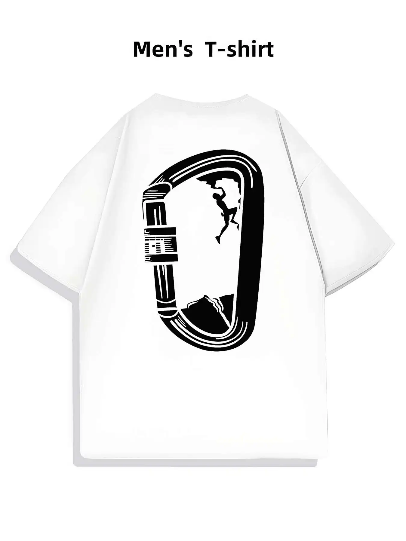 تسلق حلقة تسلق الجرافيك المحملة الرجال على الوجهين المطبوعة المألوف عادية طاقم الرقبة 220gsm القطن الخالص تي شيرت #2