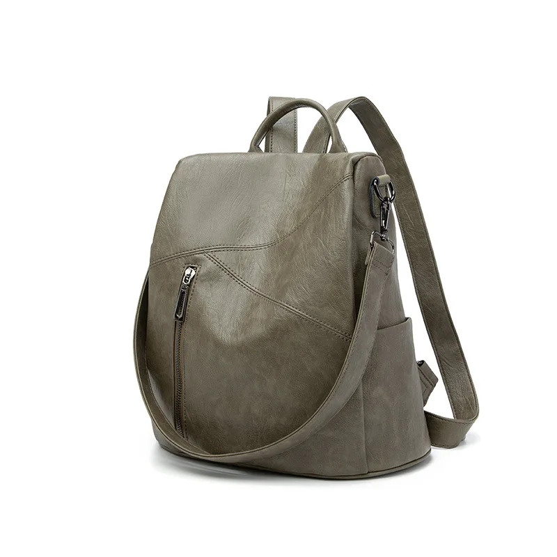 Korean Style Women's Backpack, New Versatile Soft Leather Backpack, Large Capacity Casual Anti-Theft Multi-purpose Travel Bag view 3