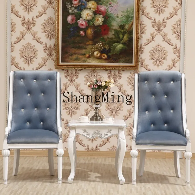 โต๊ะเจรจาธุรกิจไม้แท้ รุ่นคลาสสิกใหม่ สำหรับห้องต้อนรับ คลับ พร้อมเก้าอี้และโซฟา