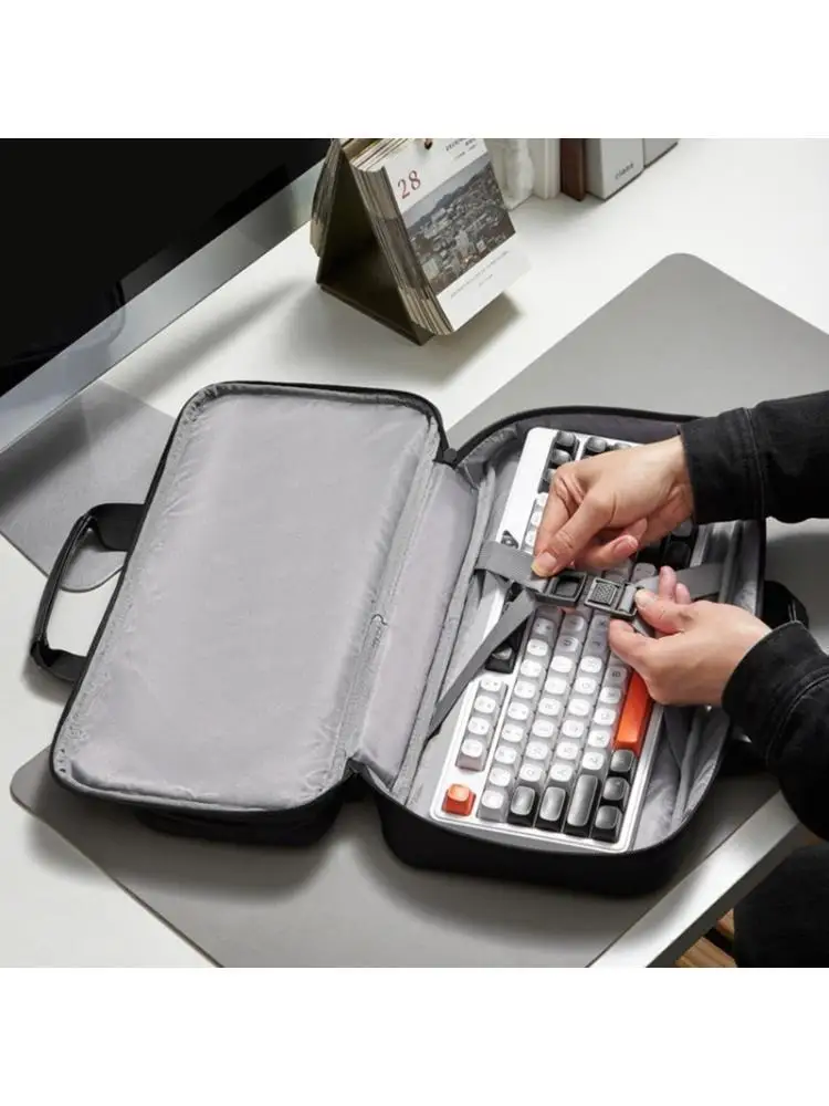 R53C Keyboards Travel Case Featuring Double Compartments Expandable Accessory Storage