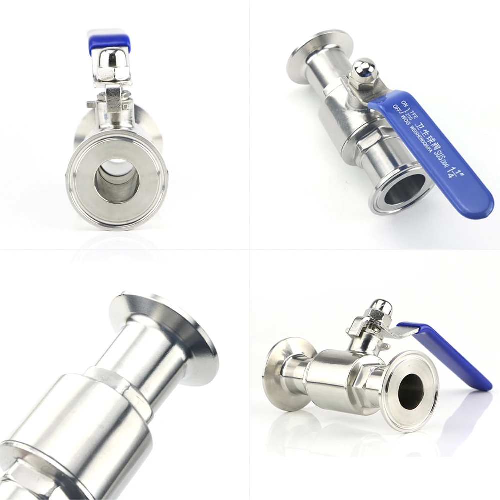 304 Stainless Steel Sanitary Ball Valve Straight Through 3/4