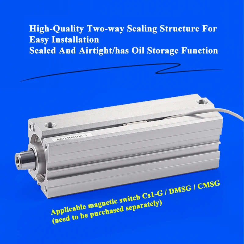 ACQ32/40/50/63*110/120/130/140-S-B Air Pneumatic Cylinder Extended Stroke Compact Thin Cylinders