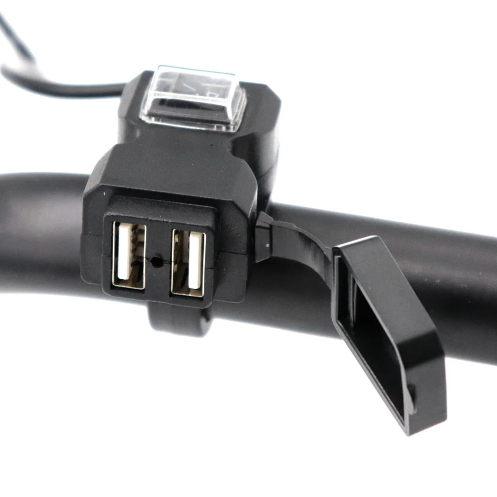 

Motorcycle USB Adapter Dual USB Waterproof Black Power Socket for Smartphone GPS Camera Digital Devices