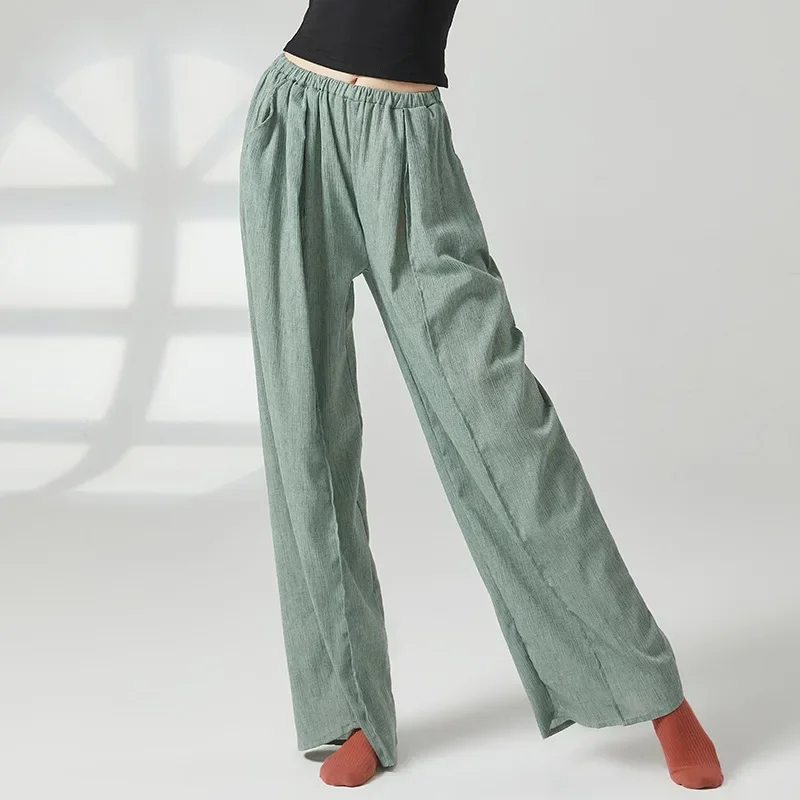 Moderne dansbroeken, oefenkleding, klassieke danskleding, rechte damesbroeken met wijde pijpen, Chinese dans
