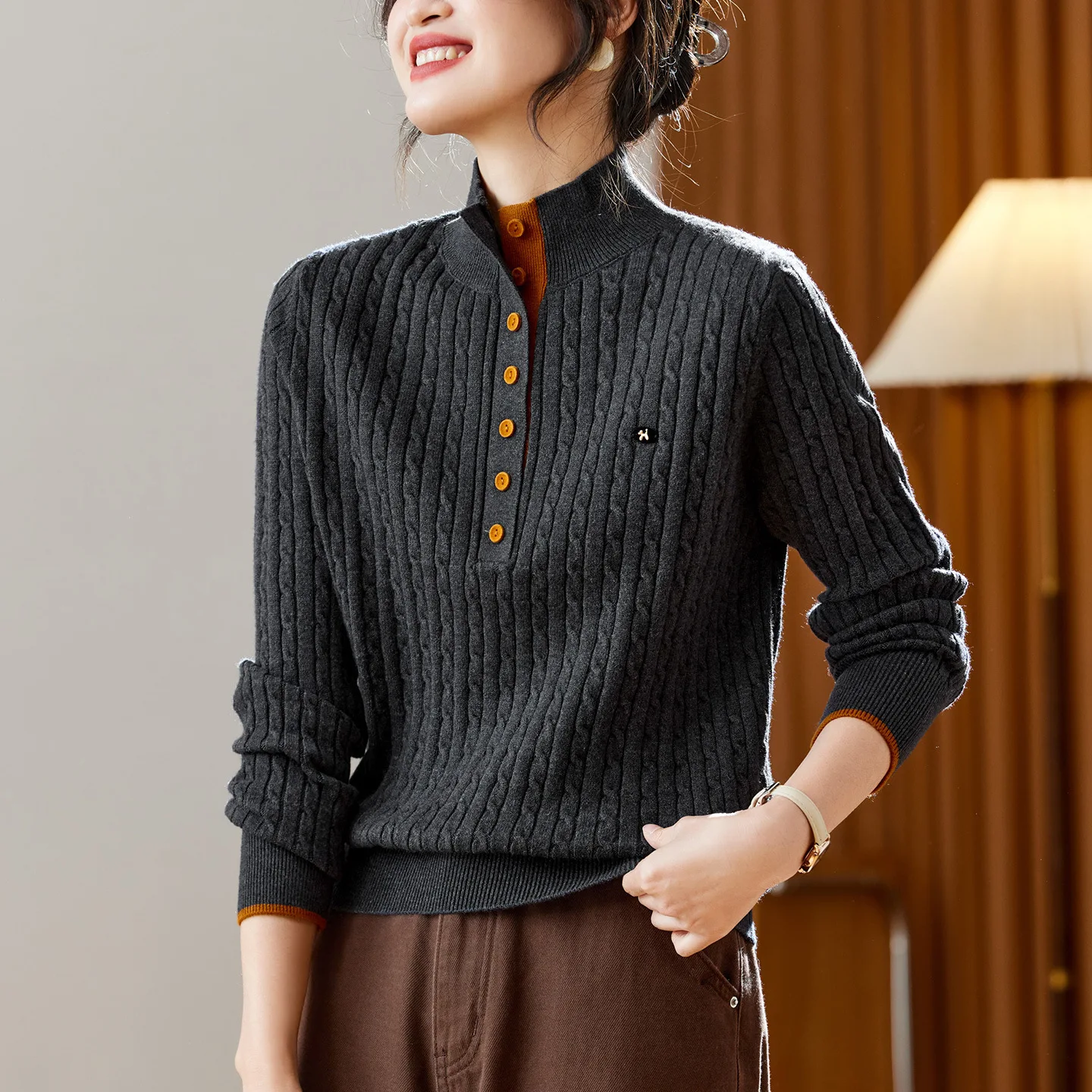 

Women's Long Sve Knitted Sweater f Open Front Design Autumn Winter Faion Striped Pullover Thi Knitwear Casual Sle