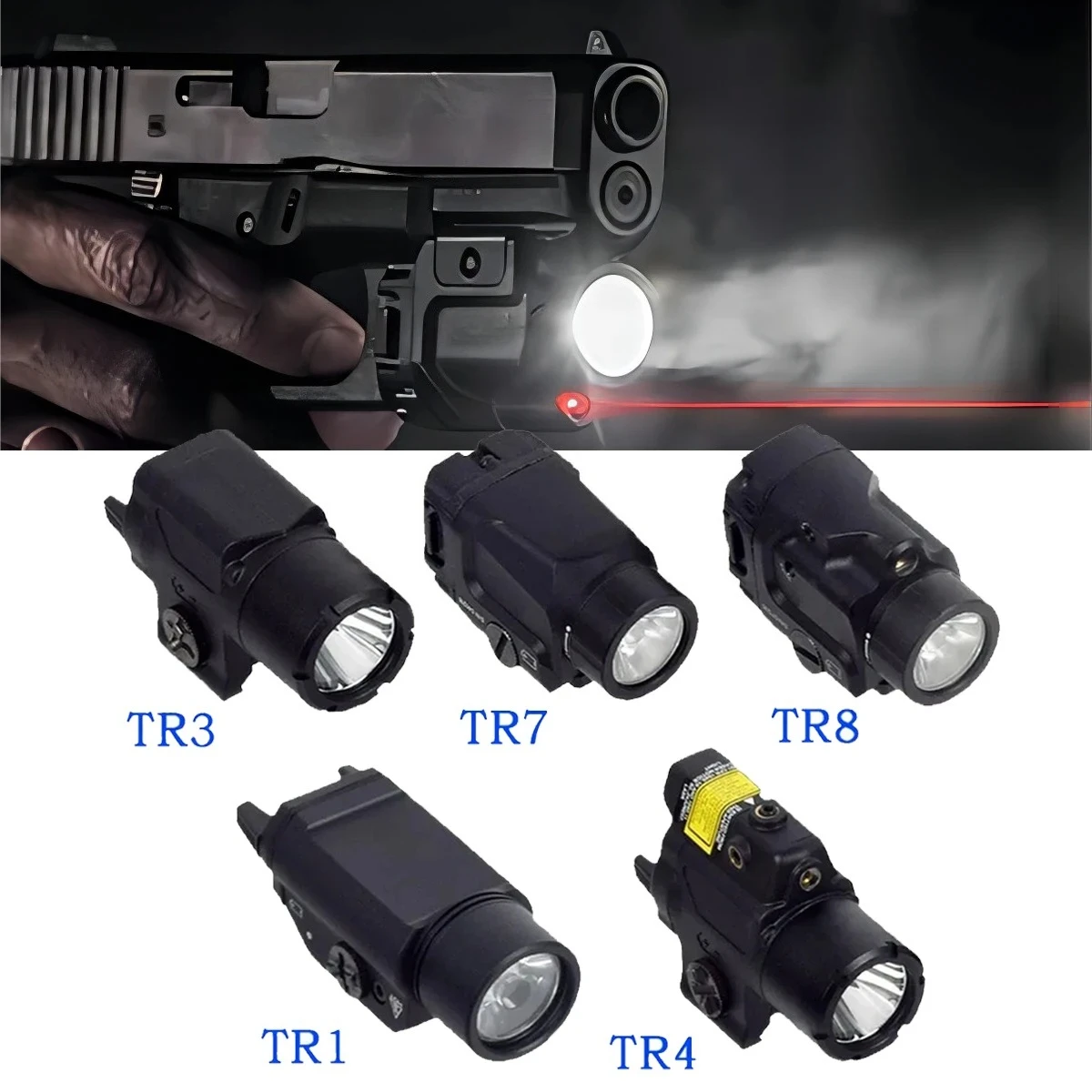

Тактический TLR8 TLR7 TLR1 TR1 Streamlight Страйкбольное оружие Light Scout Красный лазерный прицел Пистолет Glock Стробоскопический фонарик Olight Armas