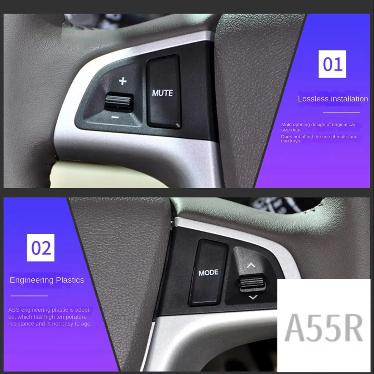 

5R-For Hyundai VERNA SOLARIS Steering Wheel Button Audio Music Control Switch With Backlight