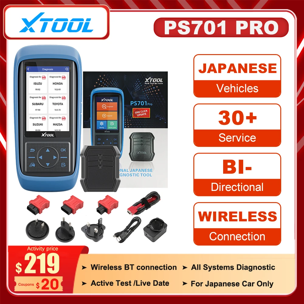 

XTOOL PS701PRO All Systems Diagnostic Tool for Japanese Vehicles for Toyota/Nissan/Lexus PS701 PRO with Bi-directional Control