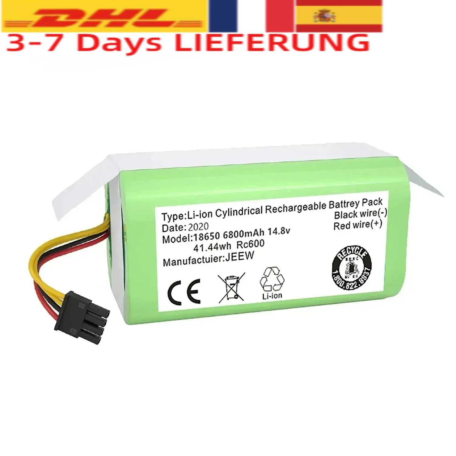 14.4V 6800mAh 18650 Li-lon Battery for Cecotec Conga 1290 1390 1490 1590 Vacuum Cleaner Genio Deluxe 370 Gutrend Echo 520