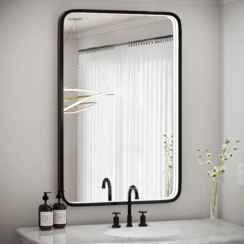 36x24 Inch LED Bathroom Mirror with Lights,Wall Mounted Lighted Vanity Mirrors for Wall, Anti Fog Dimmable Led Mirror for Makeup