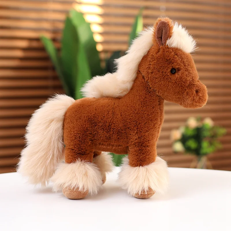 Simulated Horse Plush Dolls Stuffed Animal High Quality Super Realistic Pony Plush Toys Classic Birthday Gift For Children