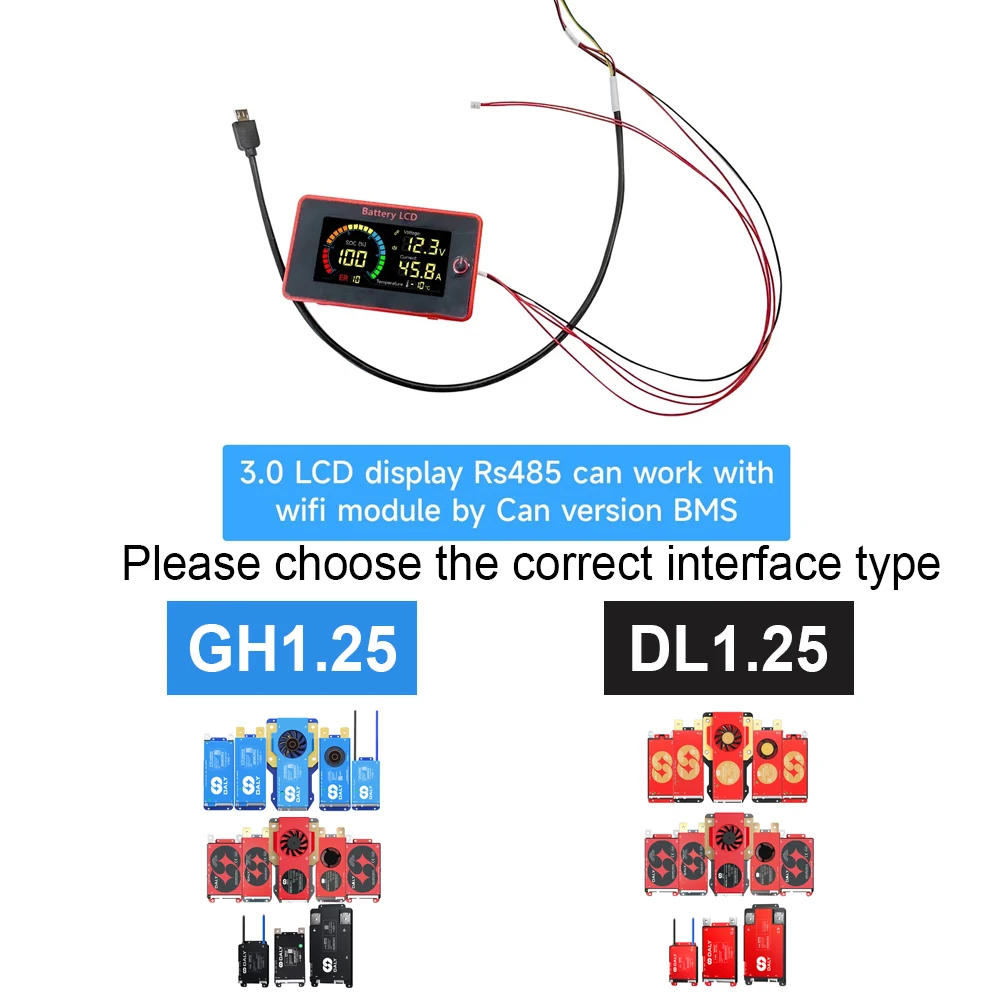Zubehör für 100 Balance Daly BMS Bluetooth WIFI Modul Touchscreen LCD Displayer UART RS485 Heizmodul GPS Can Adapter