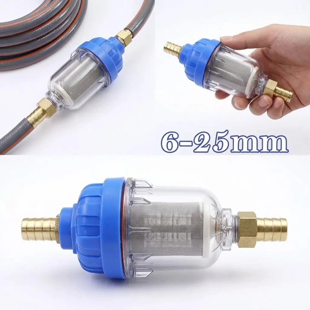 6-25mm 1/2 Zoll 40 Mikron Vorfilter mit Pagoden-Messinganschluss, Schlauchadapter, Verbindungsstücke, wiederverwendbares 316 Edelstahlsiebgewebe