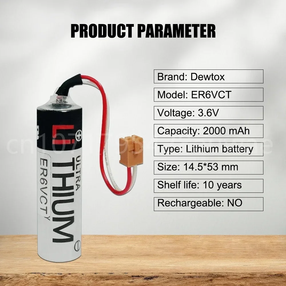 10 шт. 3,6 В AA 2000 мАч ER6VCT ER6V ER14500 PLC литий-ионный аккумулятор с ЧПУ с коричневыми разъемами
