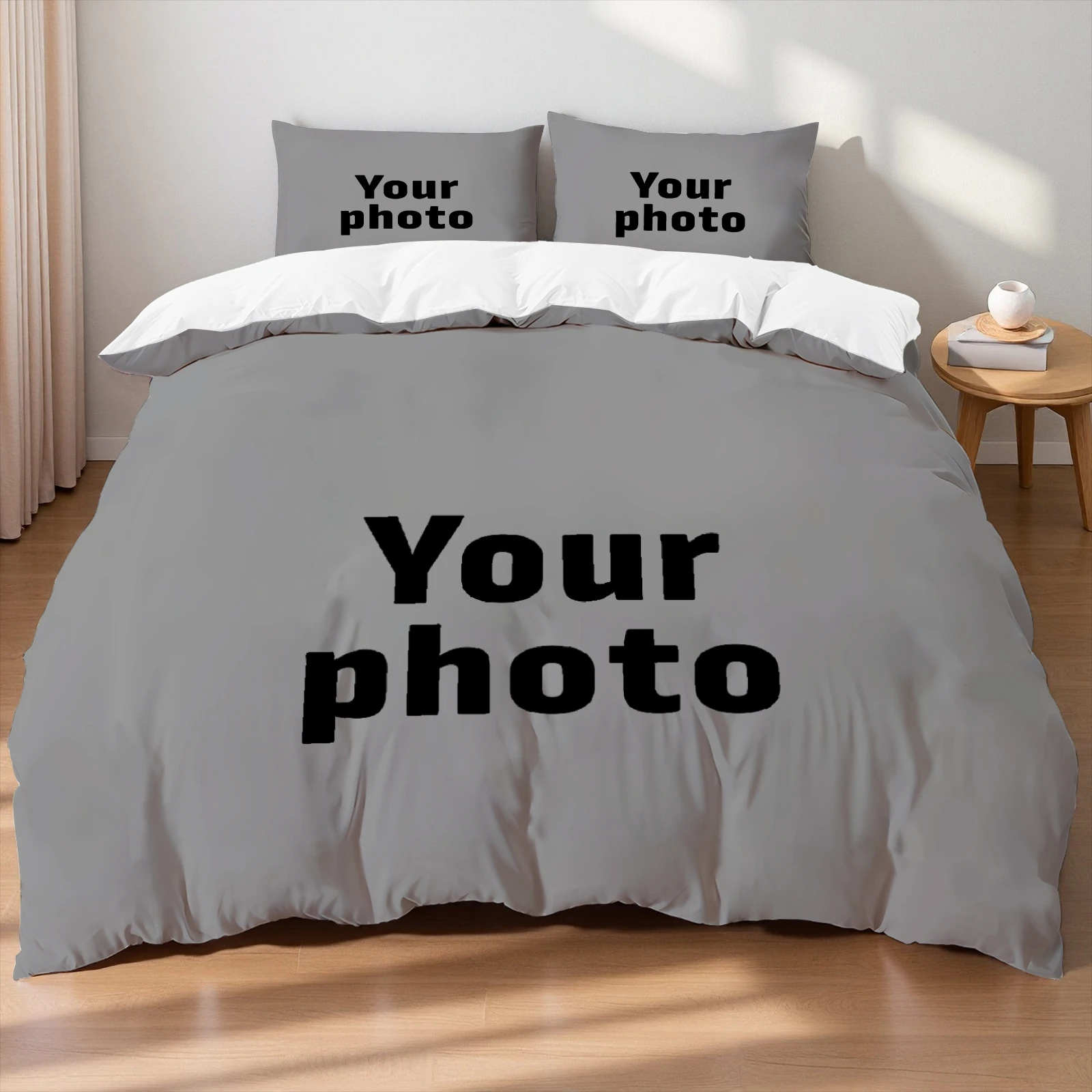 

Custom Photo Bedding Set 3D Printed Duvet Cover Set Upload Your Photo Logo Soft Single Double Queen Size Bed Set For Home Decor