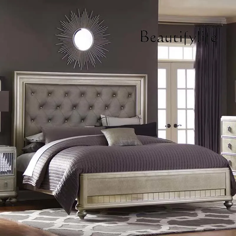 

SS Kawaii Waterproof Double Bed European Soft Elastic Modern Luxury Twin Beds Bedroom Queen Upholstered Camas De Casal Furniture