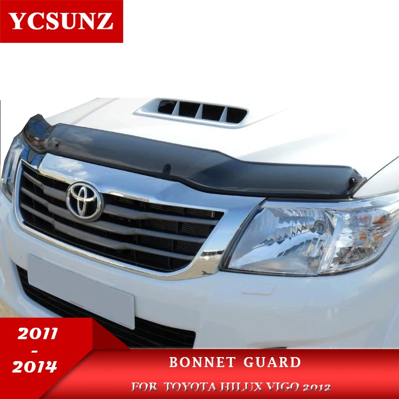 

Acrylic Bonnet Guard For Toyota Hilux Vigo 2011 2012 2013 2014 Double Cabin Car Accessories YCSUNZ