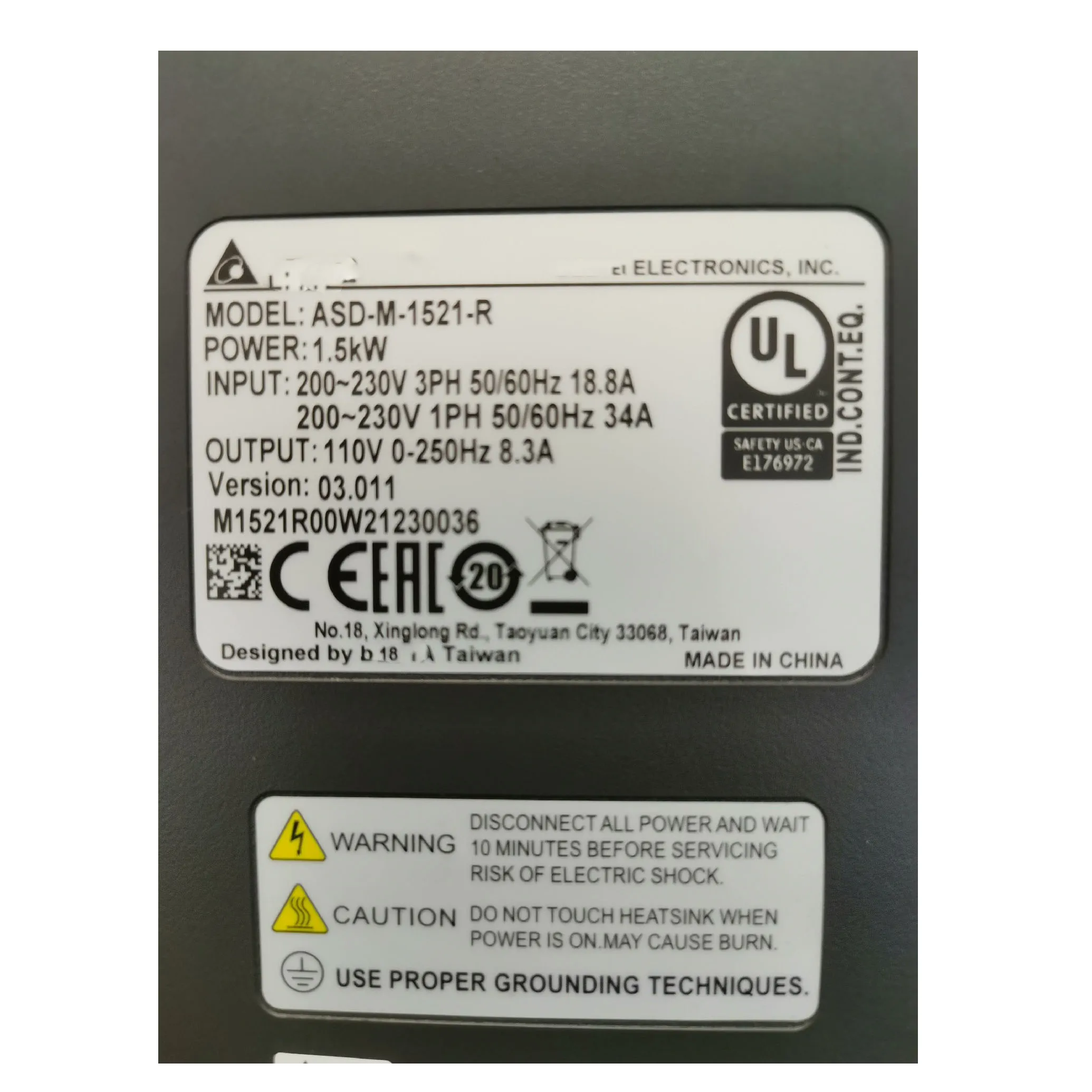 ASD-M-1521-R เซอร์โวไดรฟ์ พร้อมการรับประกัน