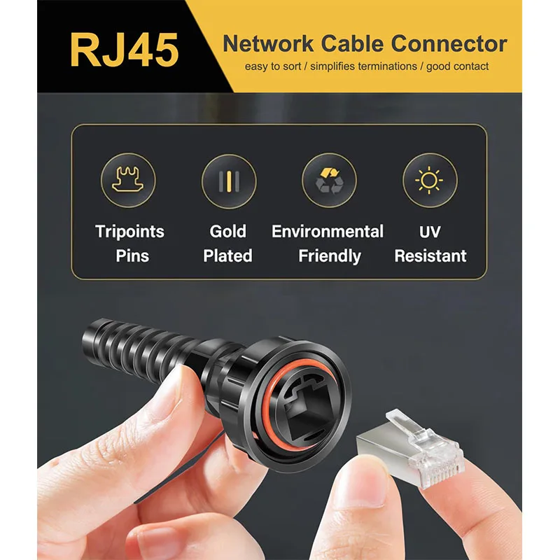 010-10603-00 Network Cable Connector, Fit for Garmin Marine Radar GPSMAP, GMR, UHD, & More Devices Network Splice RJ45 Plug