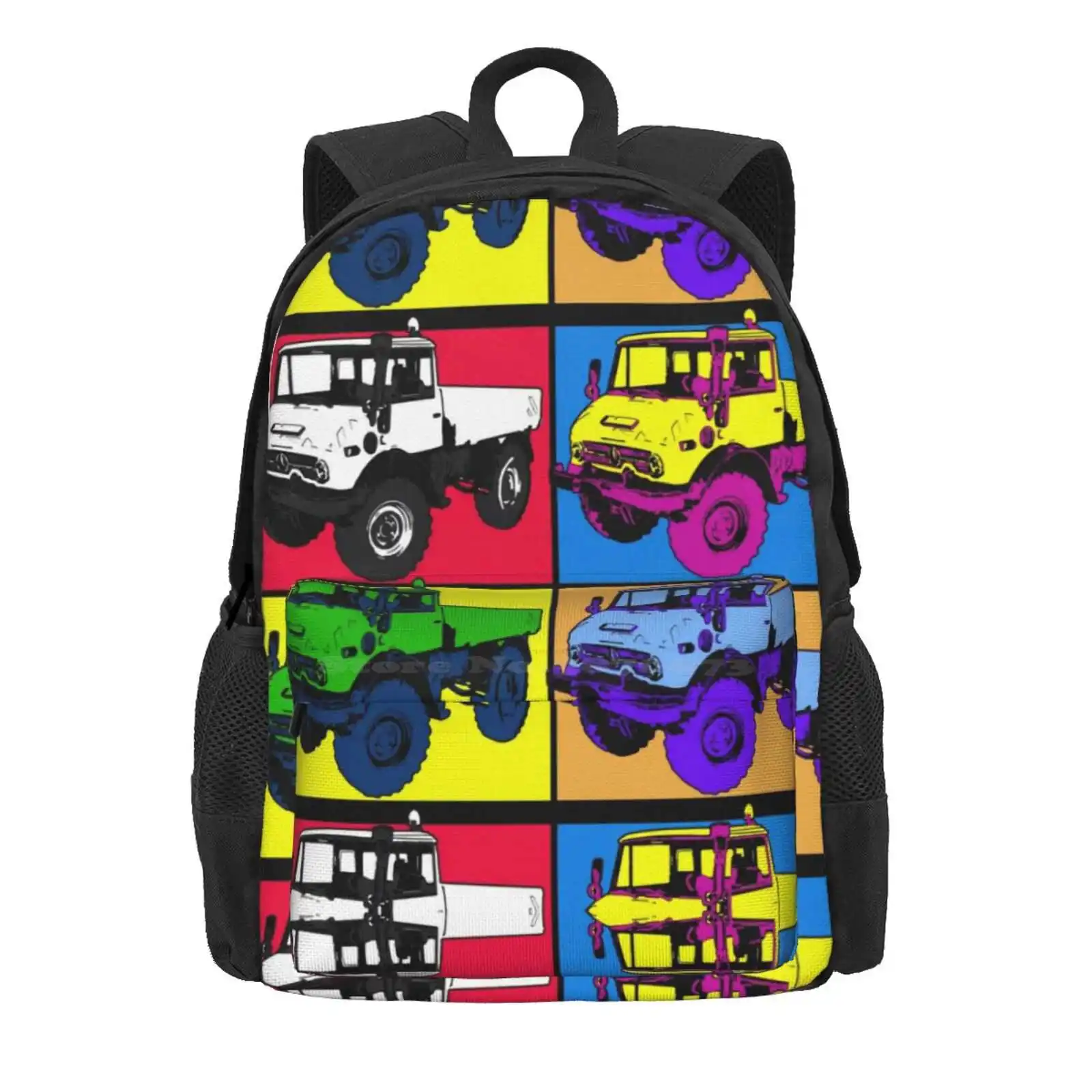 Unimog Popart Hot Sale Schoolbag Backpack Fashion Bags Unimog Automotive Monster Truck Vector Retro Vintage Old School Cool