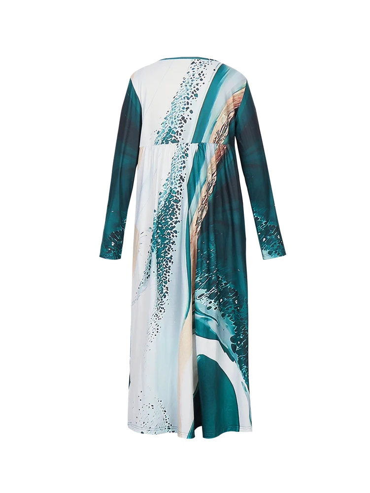 2025 Vestido de una pieza sin mangas con cuello en V profundo, vestido de una pieza elegante informal estampado a la moda, regalo para mamá/She