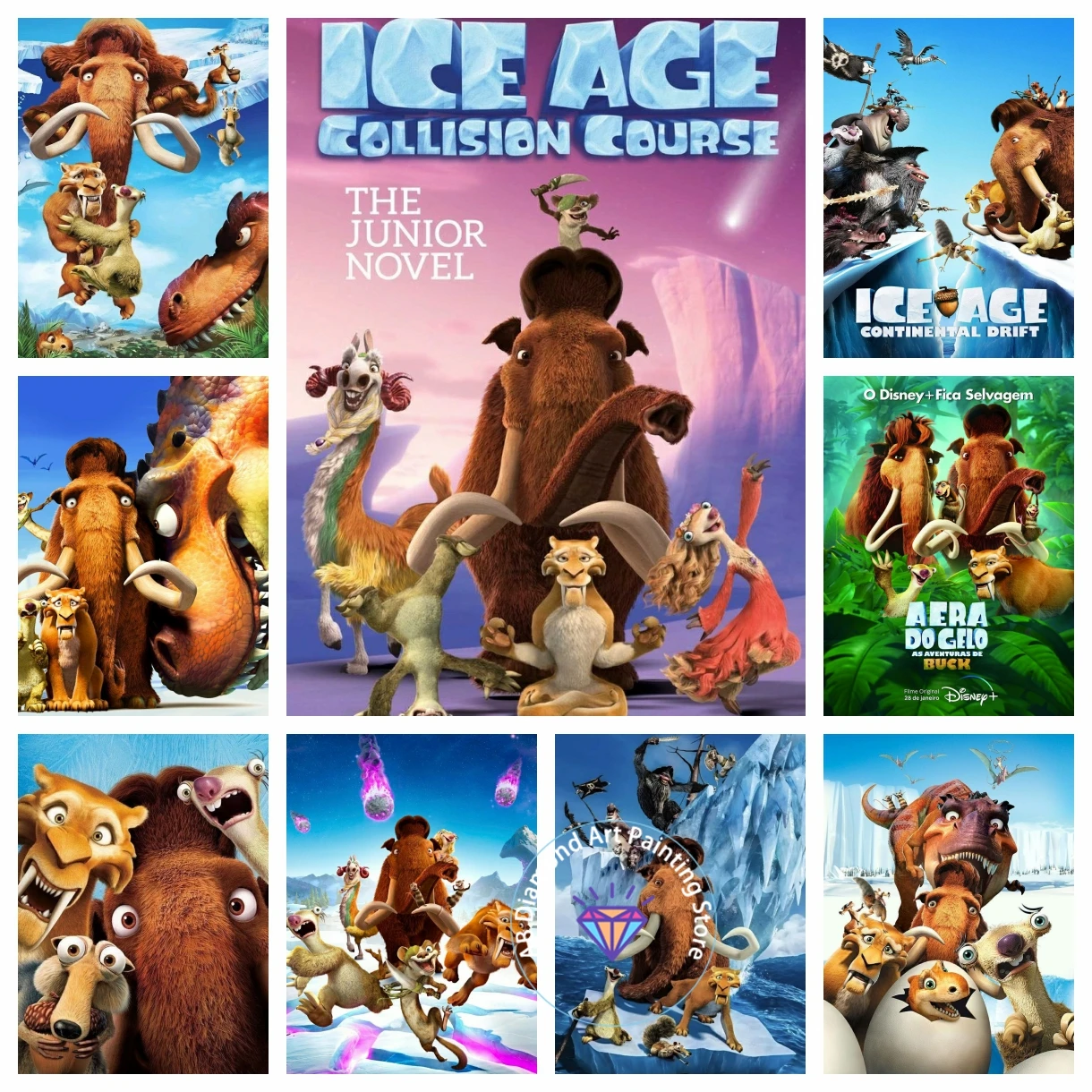 

Movie Ice Age AB Diamond Painting Kit 5D DIY Diamond Embroidery Cross Stitch Handmade Art Gift Crafts Home Decor Gift