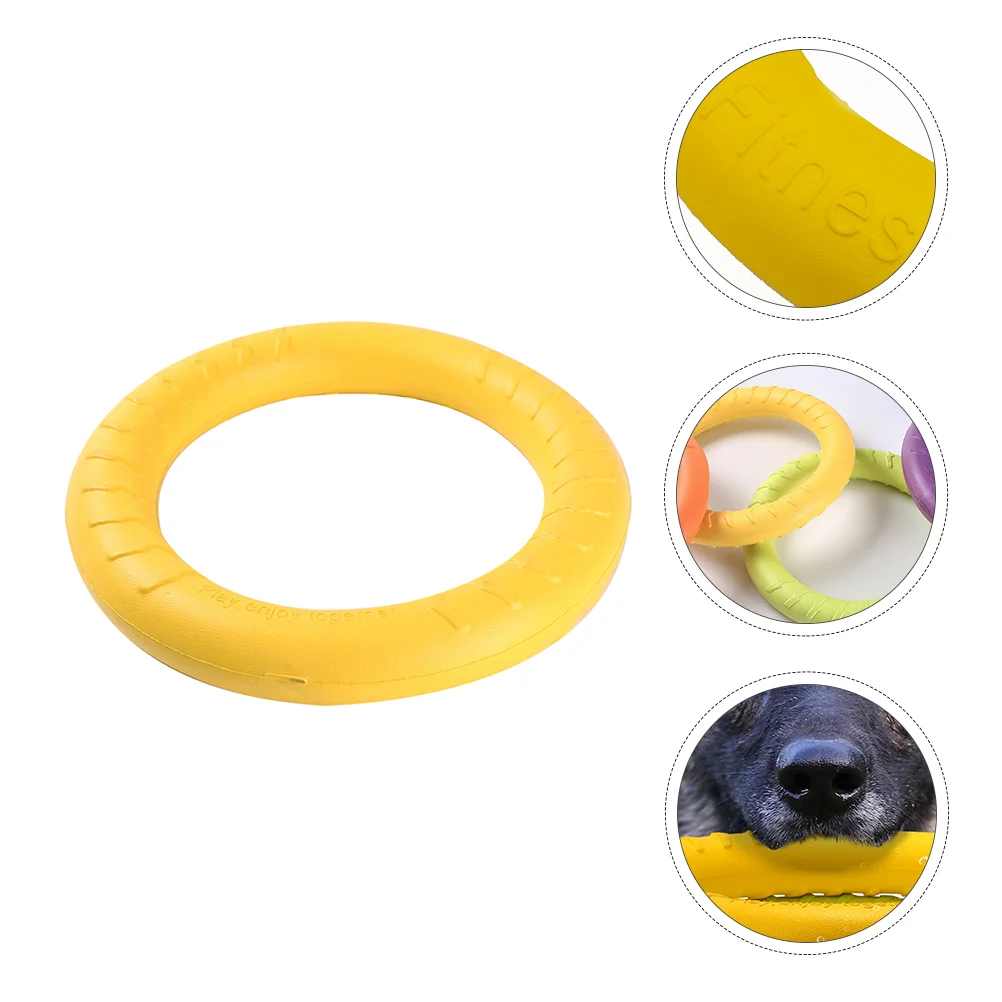 1pc Dog Pulling-ring Plaything Pet Outdoor Sports Pet Interactive Toy (Yellow) Dog Stretch Ring Pet Outdoor Sports Prop