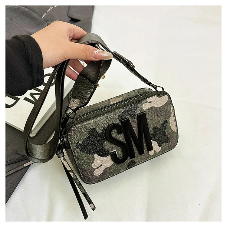 2025, Neuankömmling, koreanischer Stil, Damentasche – leichte, luxuriöse Camouflage-Schulter-Crossbody-Tasche, kleine quadratische Tragetasche für Streetwear