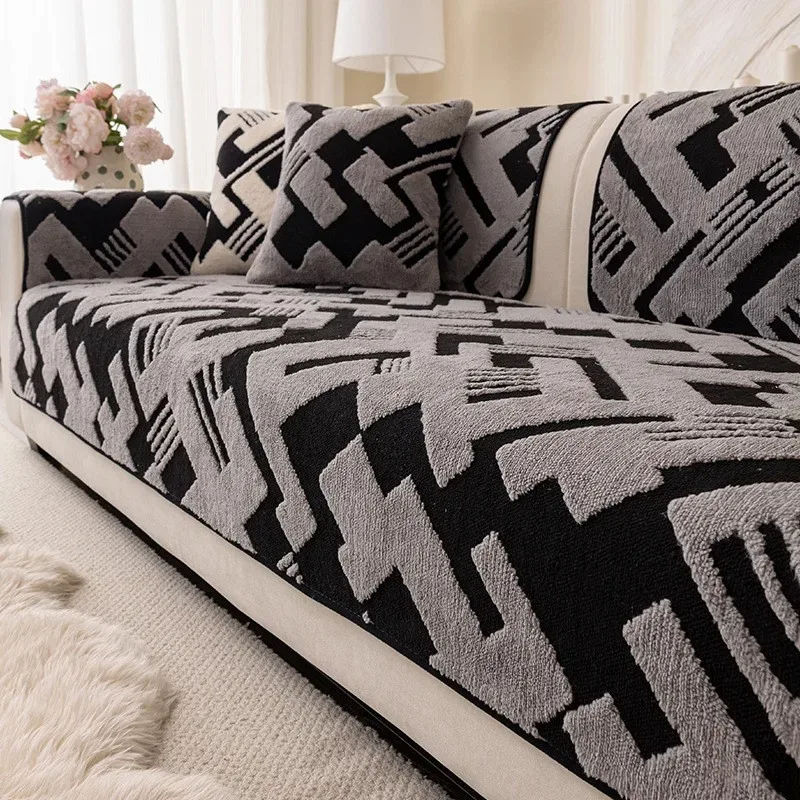 1pcs Winter Warm Plush Sofa Cover Couch Durable Dustproof Chair Pad Anti Cat Scratch Seat Cushion