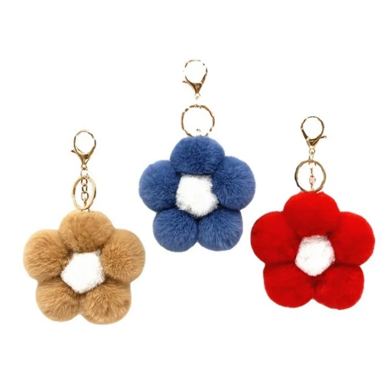 LLavero de peluche de flores para mujer y niña, accesorio colgante de 16cm para bolso de coche, decoración de habitación, regalo creativo