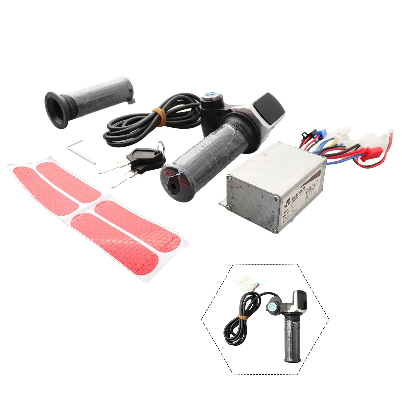 1×Bicycle Brushed Controller Throttle Grip Kit 24V/36V/48V 250W/350W/500W/1000W Electric Scooter E-Bike Controller Retrofit Sets