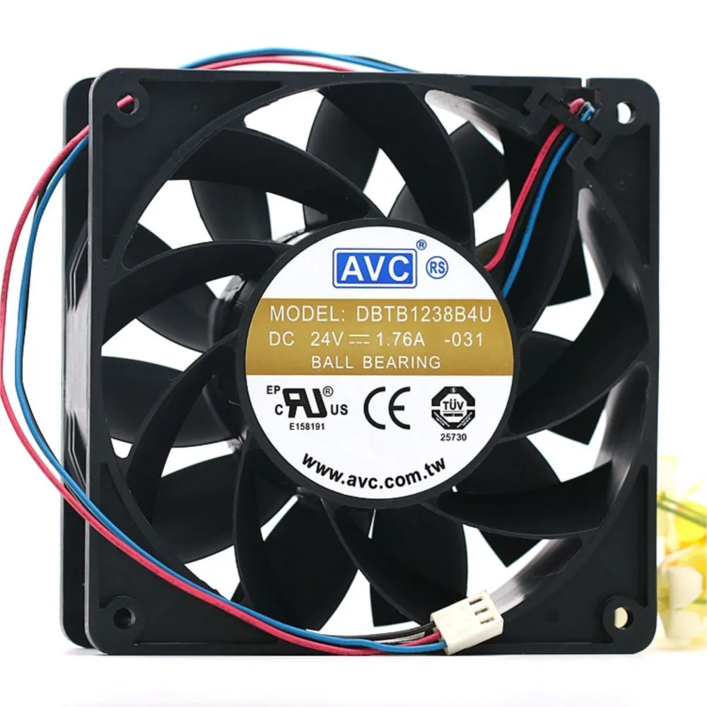 

120mm Fan for AVC DBTB1238B4U 24V Cooling Fan, 12cm 12038, 5500RPM, 215CFM High Airflow, Frequency Converter