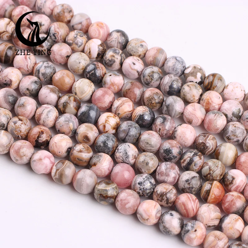 

Genuine Natural Argentina Rhodochrosite Bead Round Loose Healing Gemstone Beads for Bracelet Making DIY Accessories