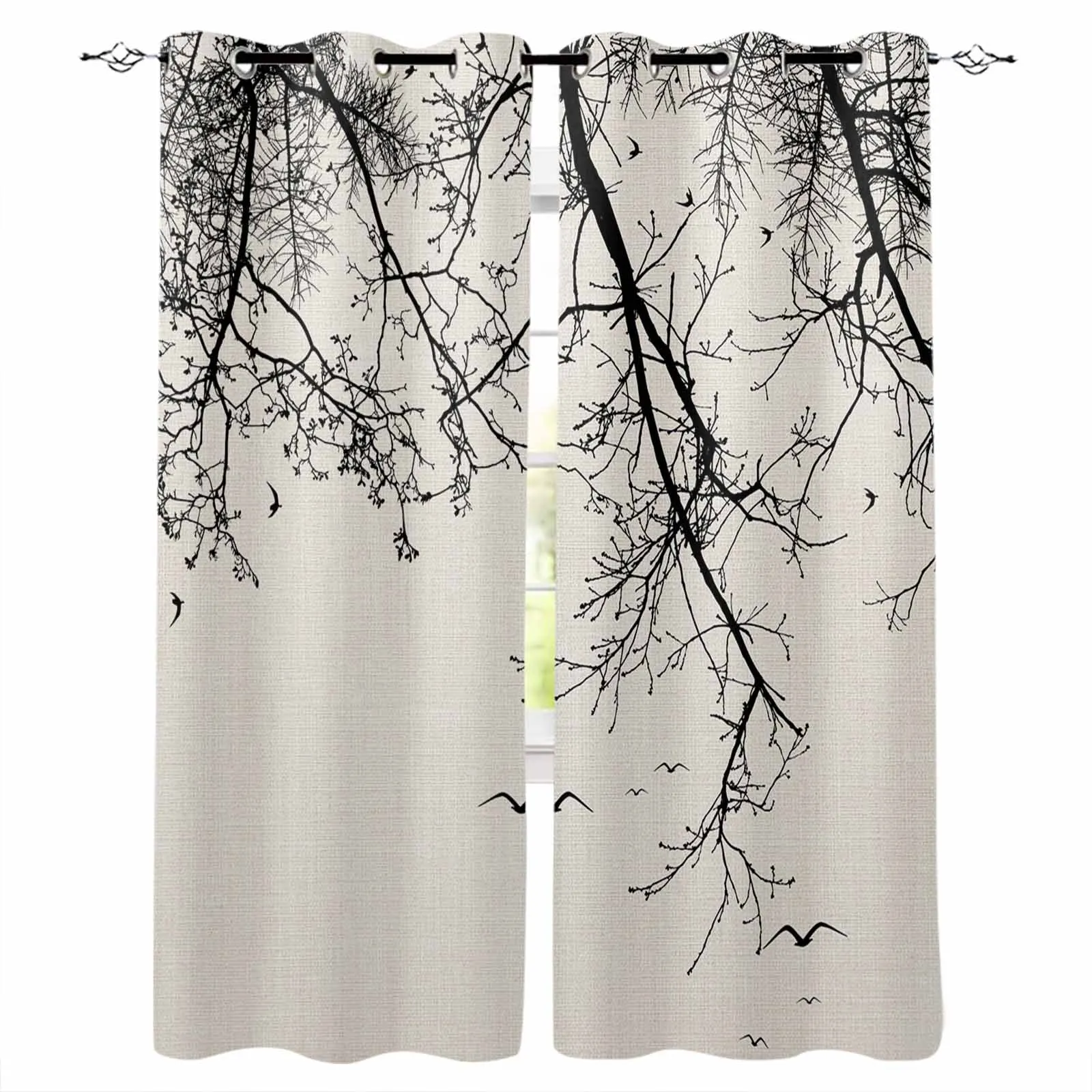 

Branch Birds And Animals Curtains For Windows Drapes Modern Printing Curtain For Living Room Bedroom