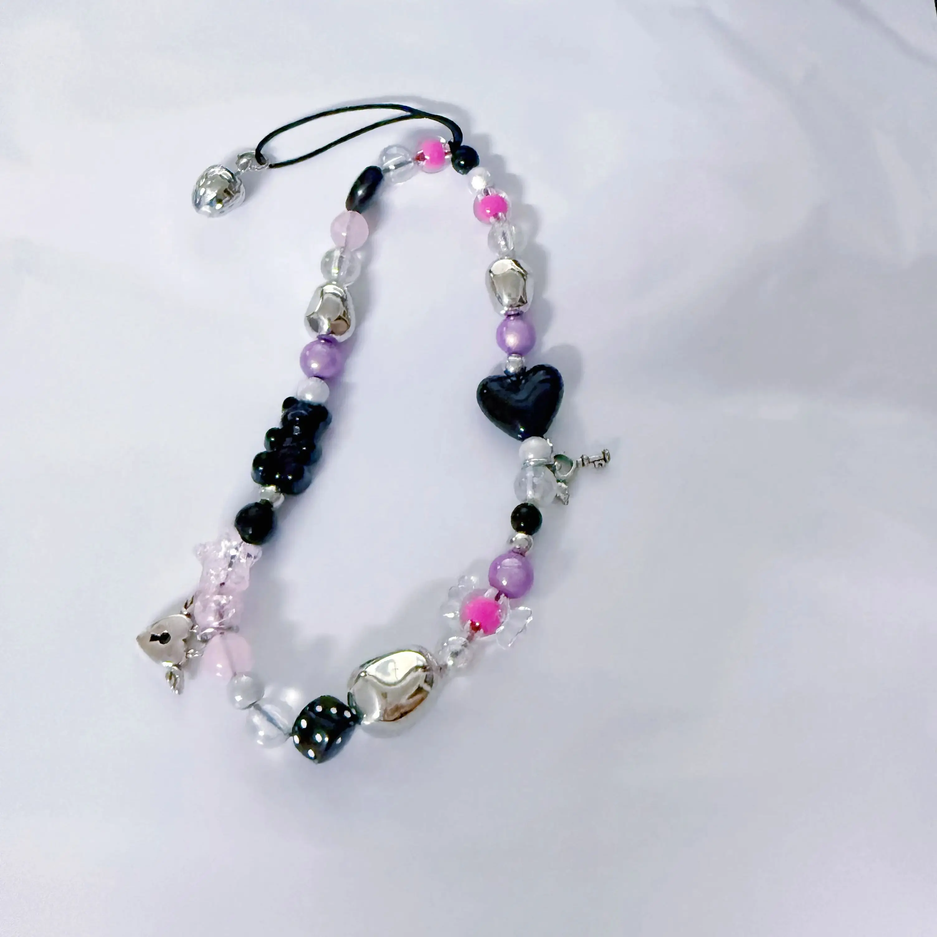 INS Y2K سلسلة الهاتف مفتاح معلق النساء المعصم مجوهرات الحلوى الحب القلب مطرز سلسلة الهاتف المحمول سحر الحبل الهاتف الديكور #6