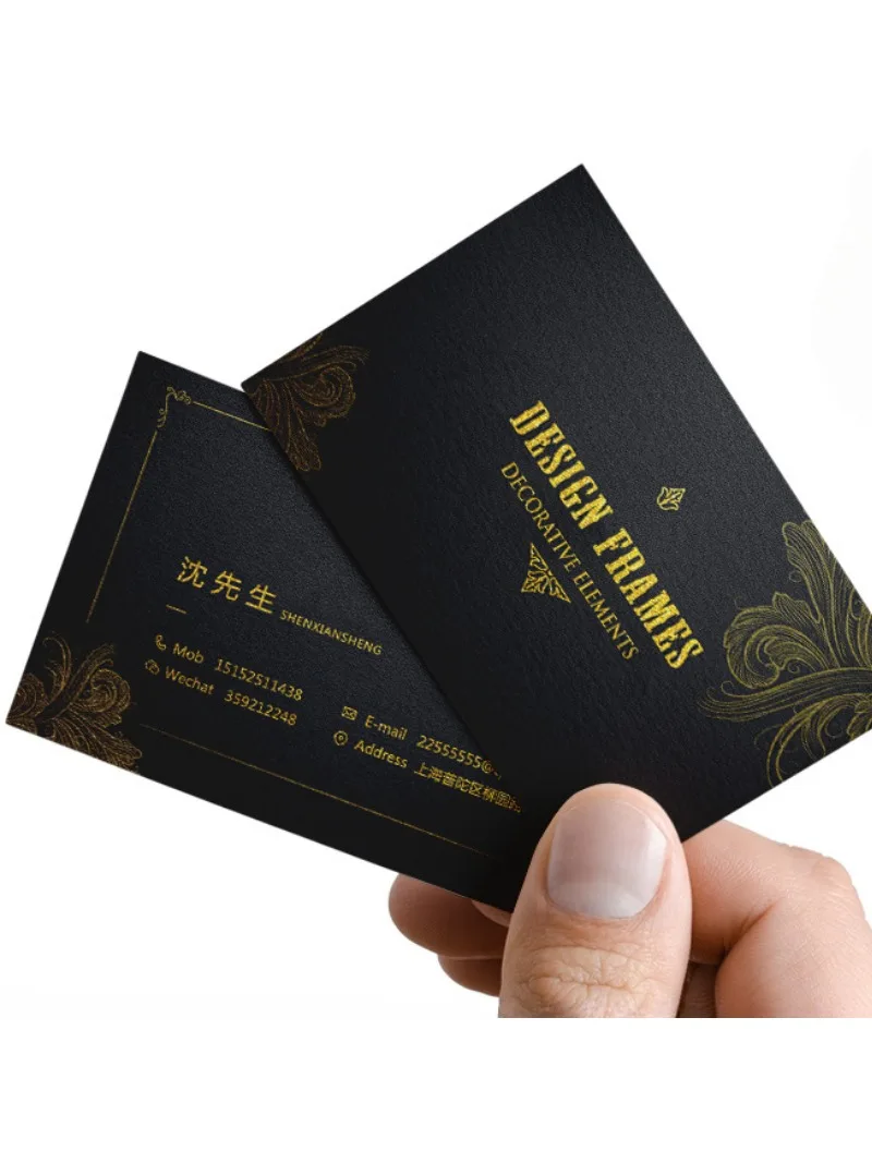 Carte de visite personnalisée gratuite avec Logo, cartes nominatives, impression or/argent, carte de remerciement