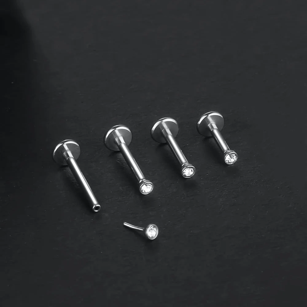 6 pz/lotto regalo di natale 16G cartilagine Tragus orecchini ASTM F136 titanio Piercing orecchio labbro Helix borchie lingua chiodo gioielli per il