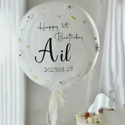 Etiqueta engomada personalizada del nombre del globo para la decoración del cumpleaños de los niños, suministros de fiesta de Baby Shower, 1pc