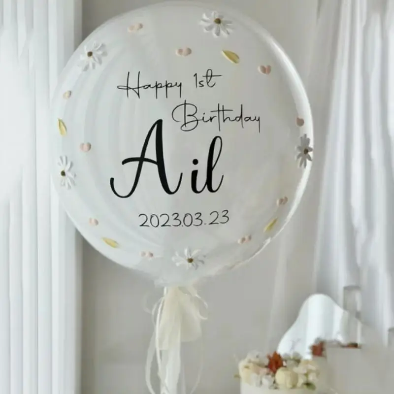 1 szt. Spersonalizowana naklejka z imieniem balonu Niestandardowa naklejka z imieniem na balon Bobo Dekoracja urodzinowa dla dzieci Baby Shower Party Supplies