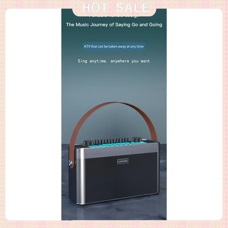 24-Hour Delivery 2 Wireless Microphones Karaoke Portable BT Wireless Sound Card Speaker RGB Sound Integrated Machine Home KTV