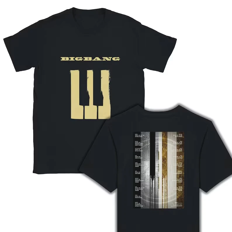 Unisex BIGBANG World Tour 2026-2027 T-Shirt Front Back City Schedule Print Kpop Concert Fans Graphic Tee Streetwear tops