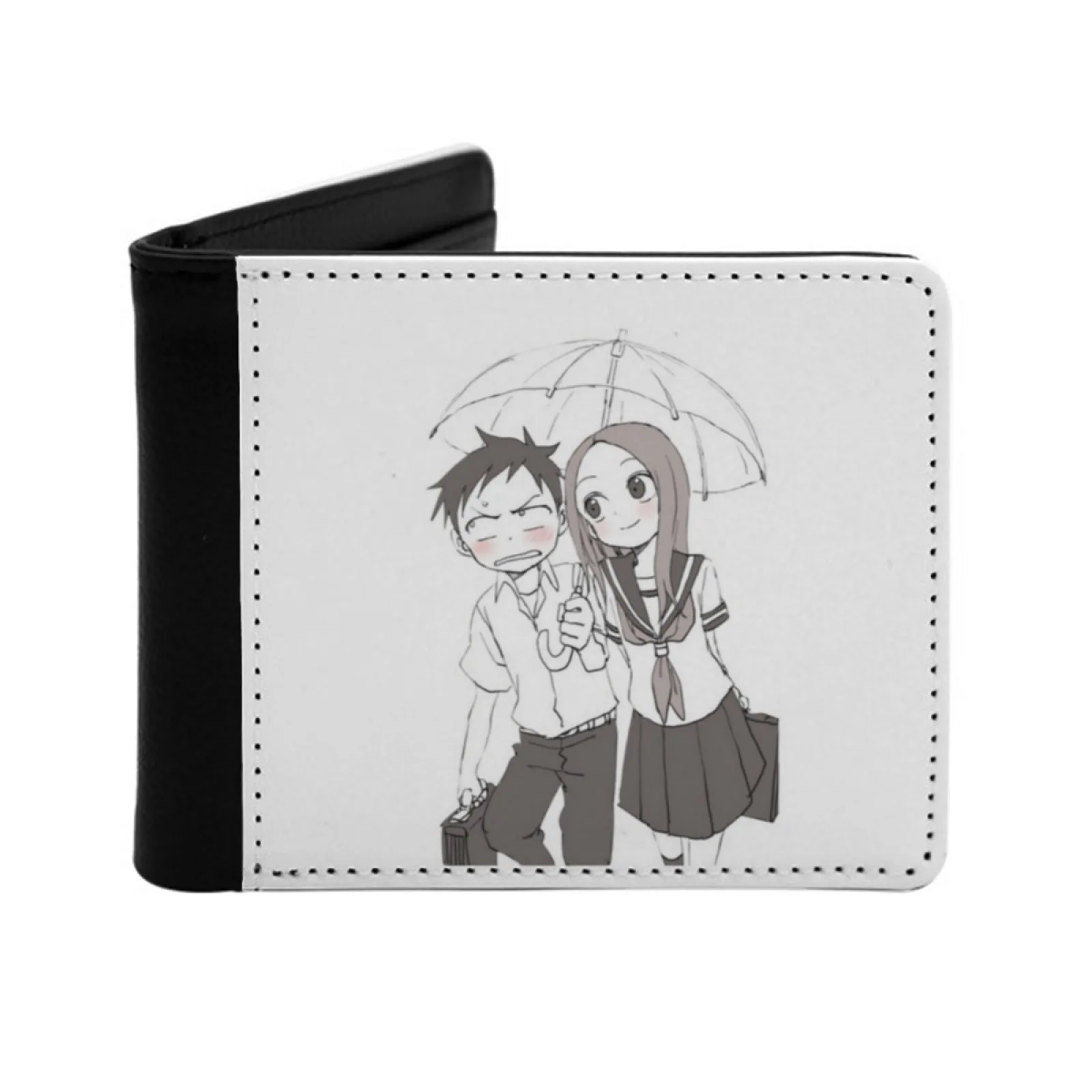 Nishikata Short Men's Wallets Credit Card Holder Retro Wallet Male Pu Leather Wallet Nishikata Karakai Jouzu No Takagi San