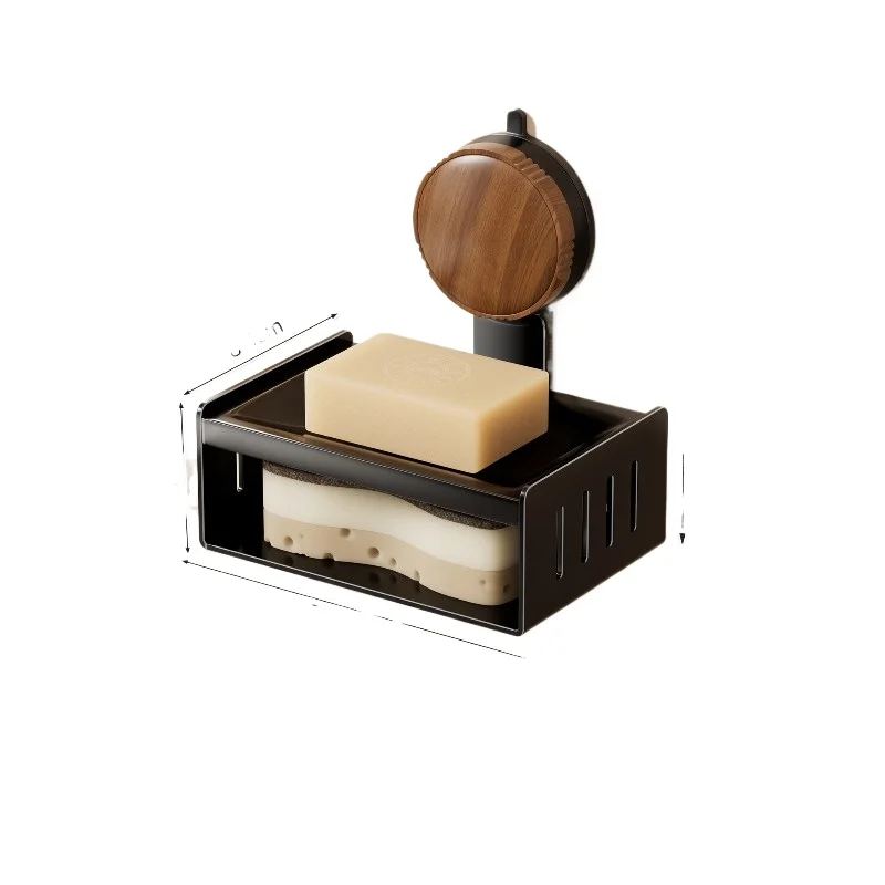 

Suction cup soap box wall-mounted non-punching hotel bathroom bathroom soap dish storage drain rack